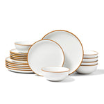18 PCS Dinnerware Set Ceramic Plates And Bowls Sets Service For 6