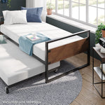 Twin Over Full Metal Bunk Beds With Trundle In Black