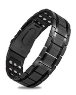 Jecanori 3X Magnetic Bracelets for Men Mens Bracelet Stainless Steel with Strenth Neodymium Magnets & Sizing Tool(Black)