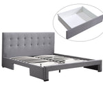 Levede Bed Frame Double King Fabric With Drawers Storage Wooden