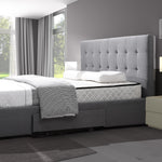 Levede Bed Frame Double King Fabric With Drawers Storage Wooden