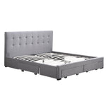 Levede Bed Frame Double King Fabric With Drawers Storage Wooden