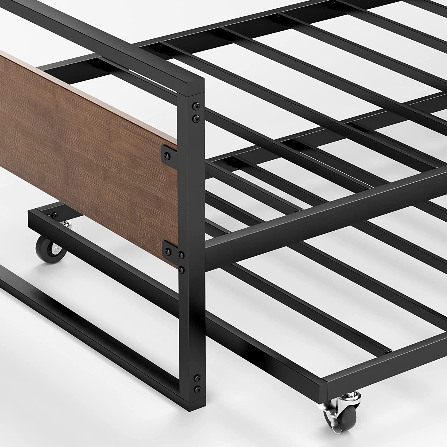 Twin Over Full Metal Bunk Beds With Trundle In Black
