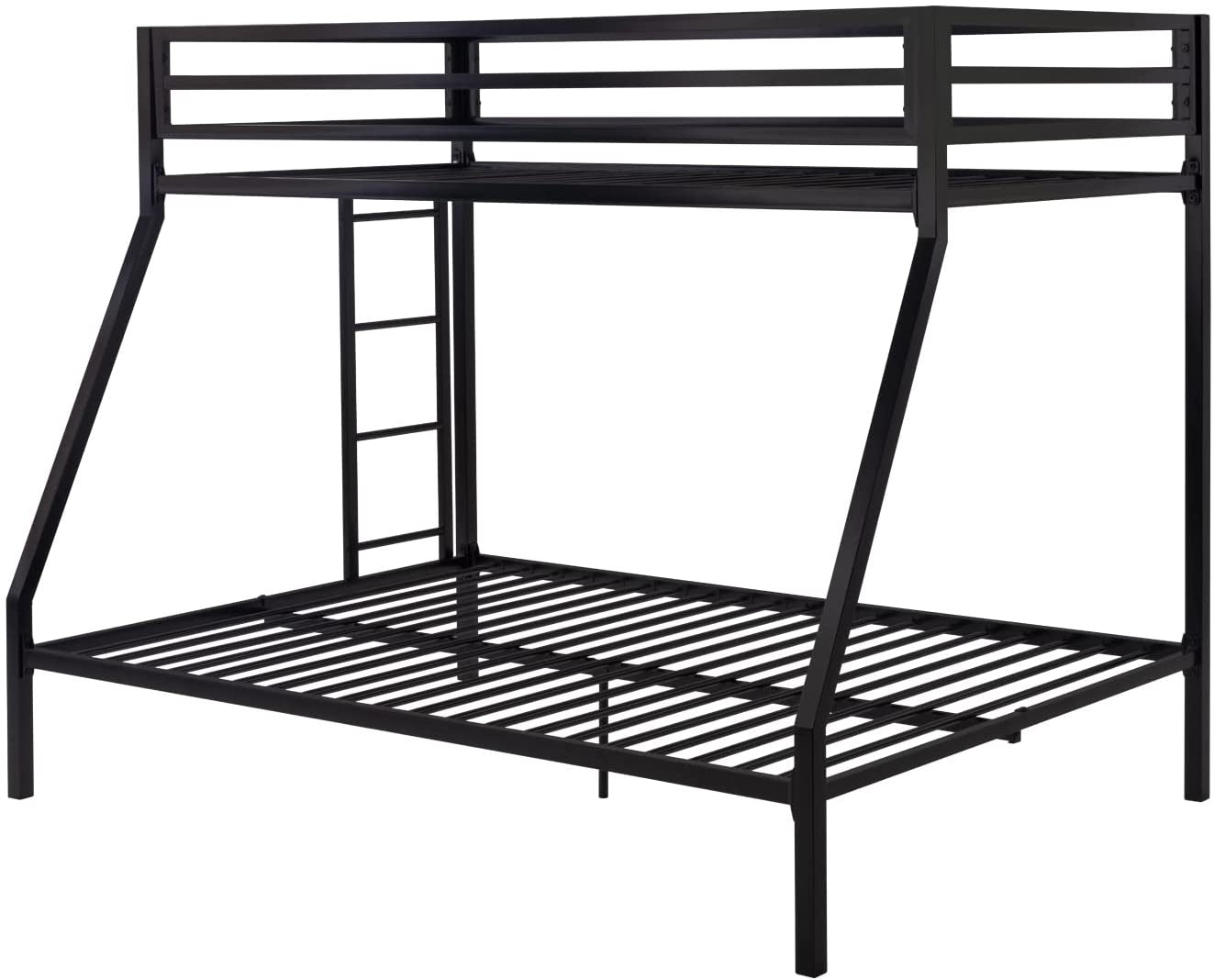 Twin Over Twin Bunk Bed With Slide Durable Square Tube