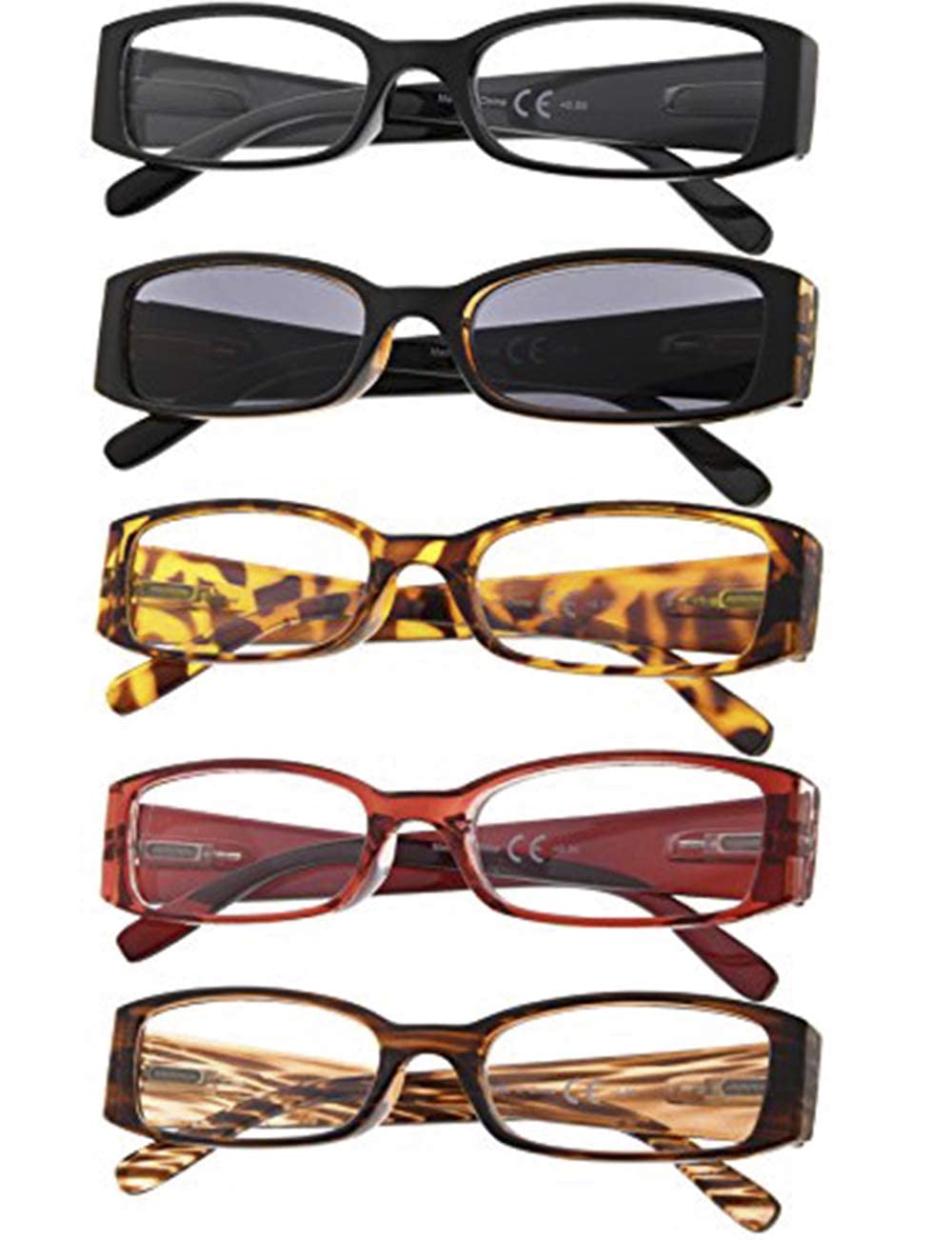 Gr8Sight 5-Pack Ladies Reading Glasses Includes Sunshine Readers for Women