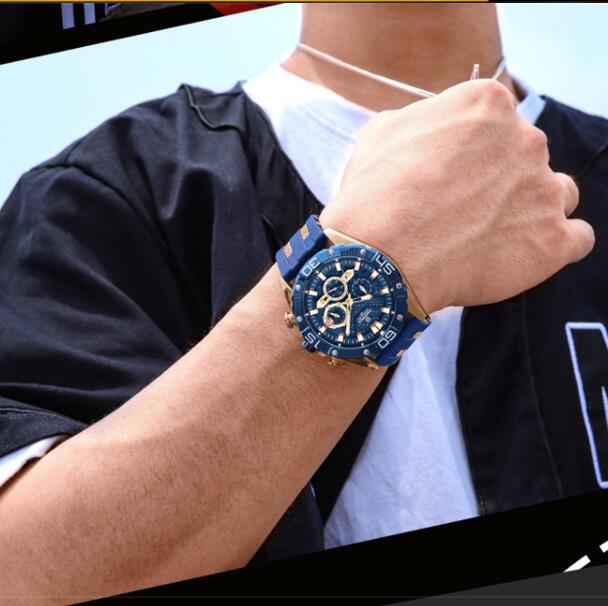 TPU Strap Quartz Movement Six-hand Outdoor Sports Watch