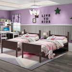 Twin Over Twin Bunk Bed Espresso With Safety Rails