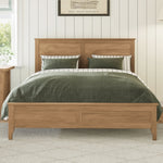 Modern Solid Wood King Size Platform Bed with Sturdy Wooden Slats