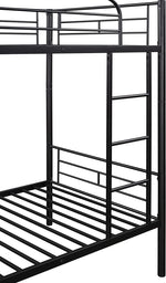 Twin Over Twin Metal Bunk Bed With Ladder In Black