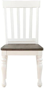 Dining Chair Set of 2 Two Tone Ivory Charcoal Slat Back