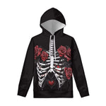doginthehole Womens Hoodies Gothic Red Rose Skull Graphic Hooded Sweatshirt Long Sleeve Pullover Sweaters Trendy Hoodie Casual Fall Clothes Size L