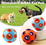 Dog Rubber Ball With Bell Sound, 2-Pack, Interactive Pet Chew Toy For