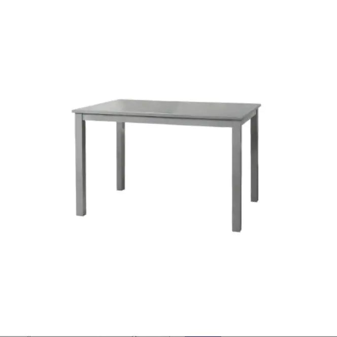 Grey Finish 5pc Dining Room Set Dining Table 4x Chairs Beige Fabric Chair Seat Kitchen Breakfast Dining Room Furniture Rubberwood Veneer Unique Design