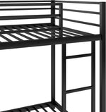 Black Twin Metal Bunk Bed With Guard Rails And Ladder