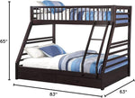 XL Twin Over Queen Bunk Bed With Drawers Espresso Finish