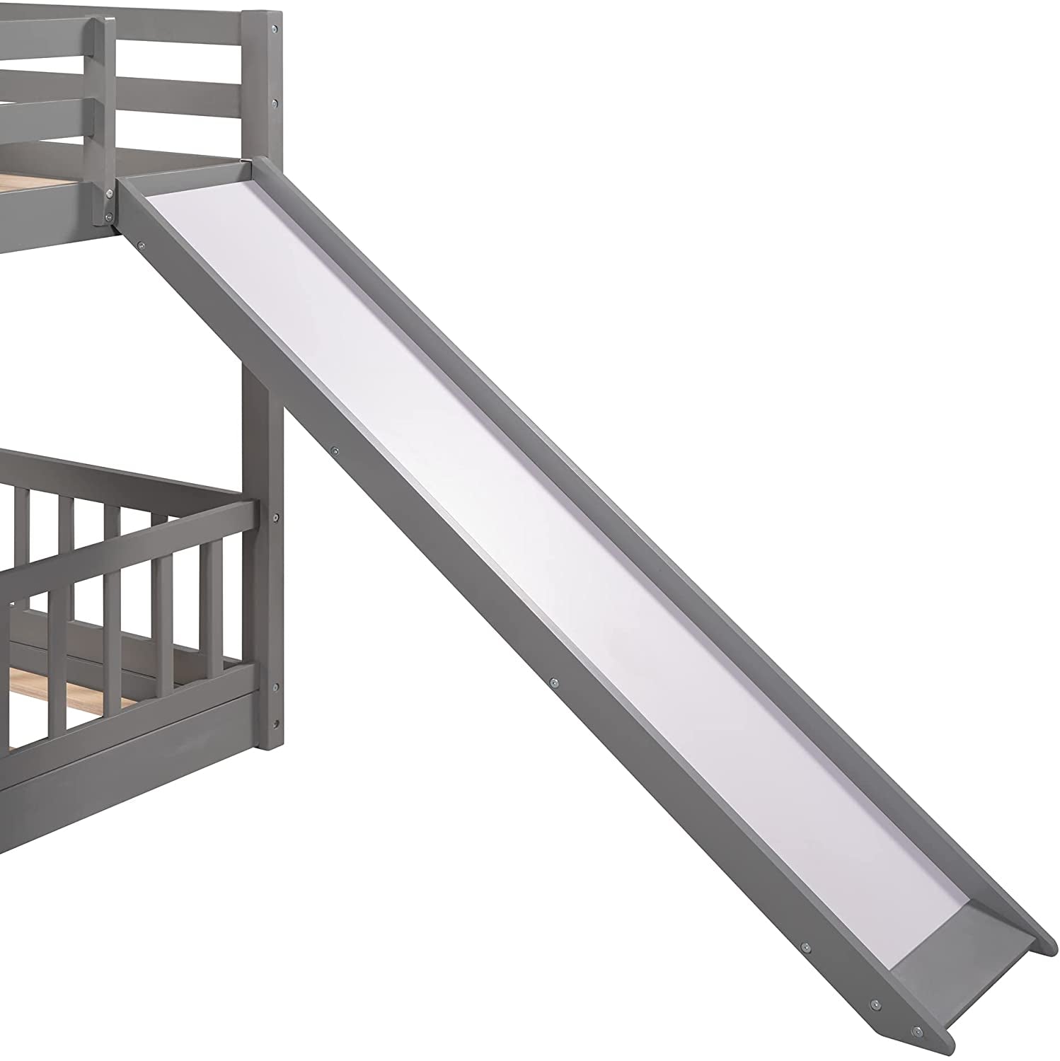 Twin Metal Bunk Bed Frame Black With Convertible Ladder