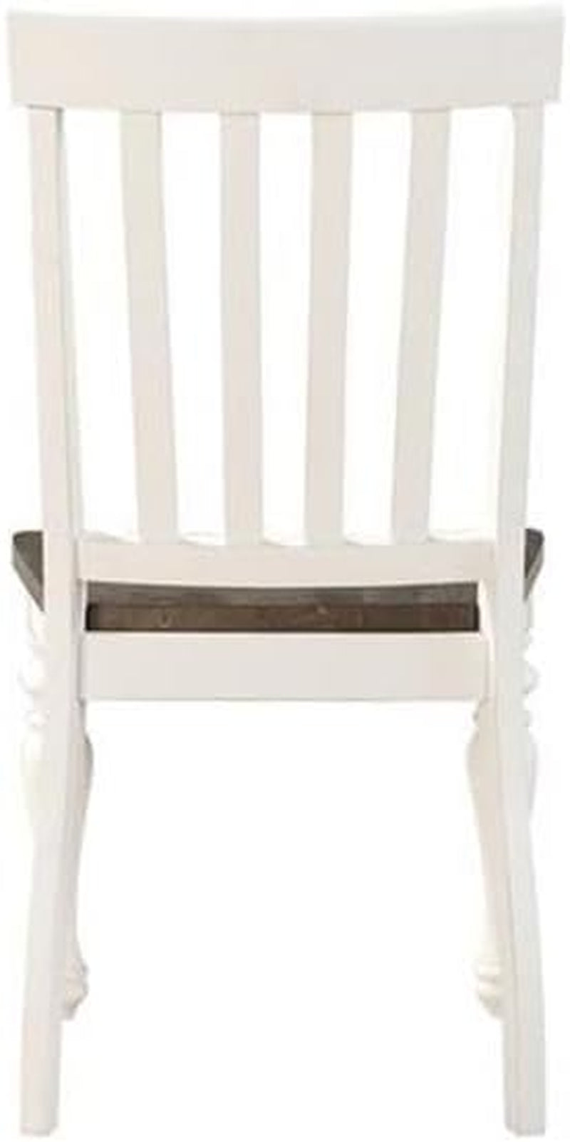 Dining Chair Set of 2 Two Tone Ivory Charcoal Slat Back