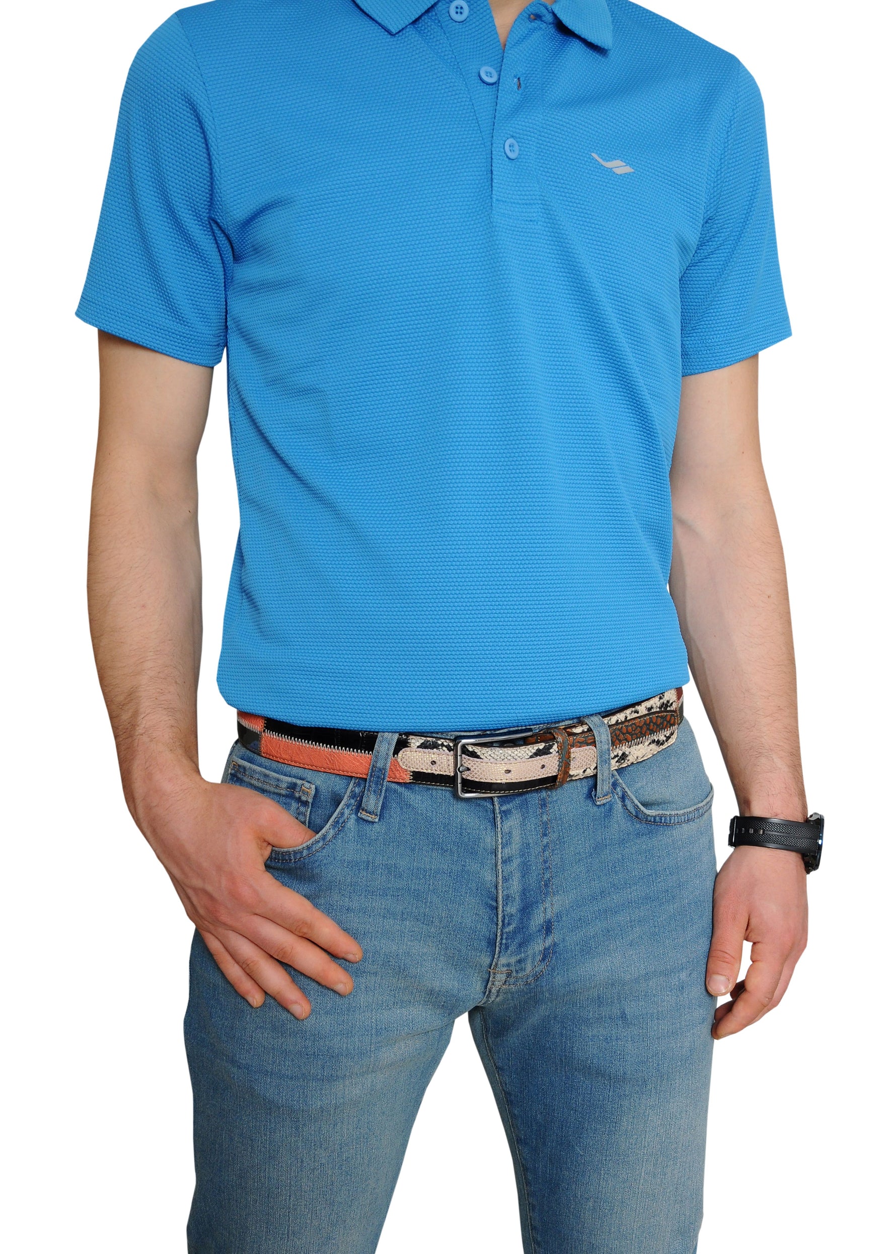 Rainbow Black Brown Leather Men Belt