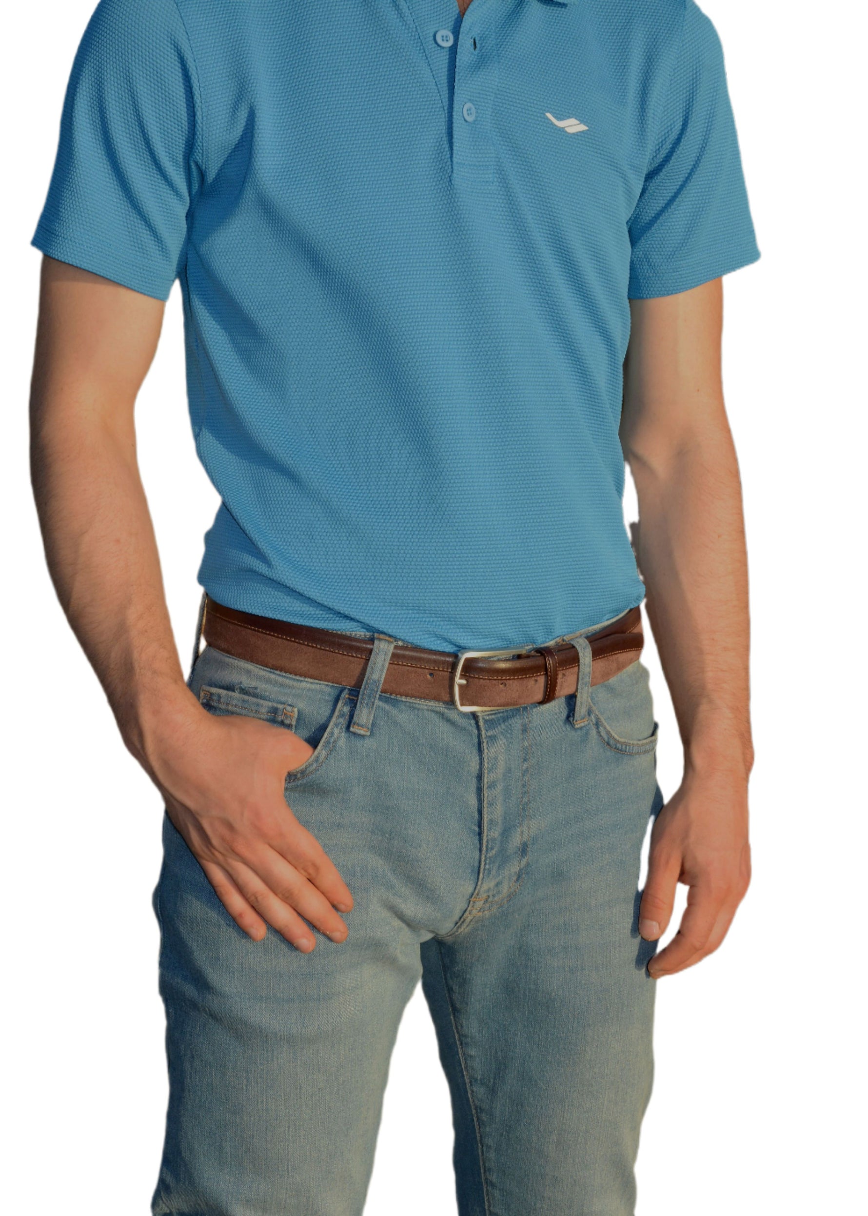 Siene Brown Leather Men Suede Belt