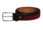 Siene Burgundy Leather Men Suede Belt