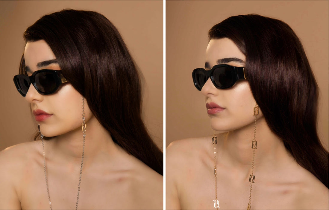 Beginning Letter A Golden EyeGlass-Mask chain by Anet's Collection