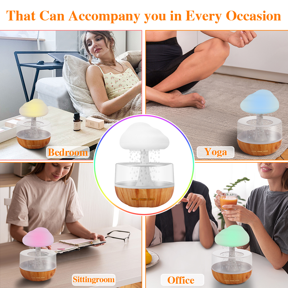 USB Colorful Mushroom Humidifier Rain Cloud Humidifier