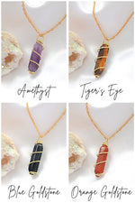 18K Double Ended Natural Healing Crystals Hand Wired Necklace