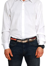 Rainbow Black Brown Leather Men Belt