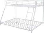 Twin Over Full Metal Bunk Bed With Flat Ladder Guard Rail