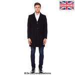 De La Creme MAN - Men's Single Breasted Wool Mix Overcoat