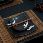 Black with Motif Plate Set
