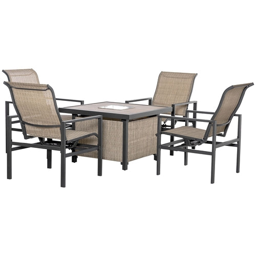 5 Piece Garden Patio Dining Set, Steel, Outdoor Conversation Set,