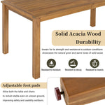 Luxury 5-Piece Outdoor Patio Dining Set for 4, Solid Acacia Wood