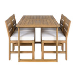 Farmhouse 5-Piece Outdoor Patio Dining Set with Adjustable Legs,Acacia