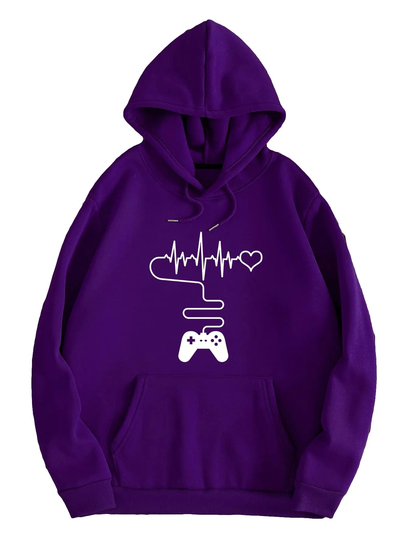 SHENHE Mens Graphic Drawstring Pullover Hoodies Long Sleeve Hooded Sweatshirt Tops Purple S
