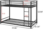 Twin Metal Low Bunk Bed With Guard Rails And Ladder