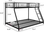 Heavy Duty Twin Over Full Metal Floor Bunk Bed With Ladder