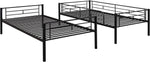 Twin Over Twin Metal Bunk Bed With Ladder In Black