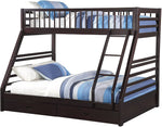 XL Twin Over Queen Bunk Bed With Drawers Espresso Finish