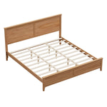 Modern Solid Wood King Size Platform Bed with Sturdy Wooden Slats