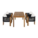 Luxury 5-Piece Outdoor Patio Dining Set for 4, Solid Acacia Wood