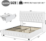 Queen Upholstered Bed Frame With Under Bed Drawers
