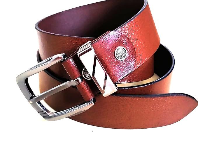 MAM ENTERPISES Genuine leather brown belt for young boys and men with