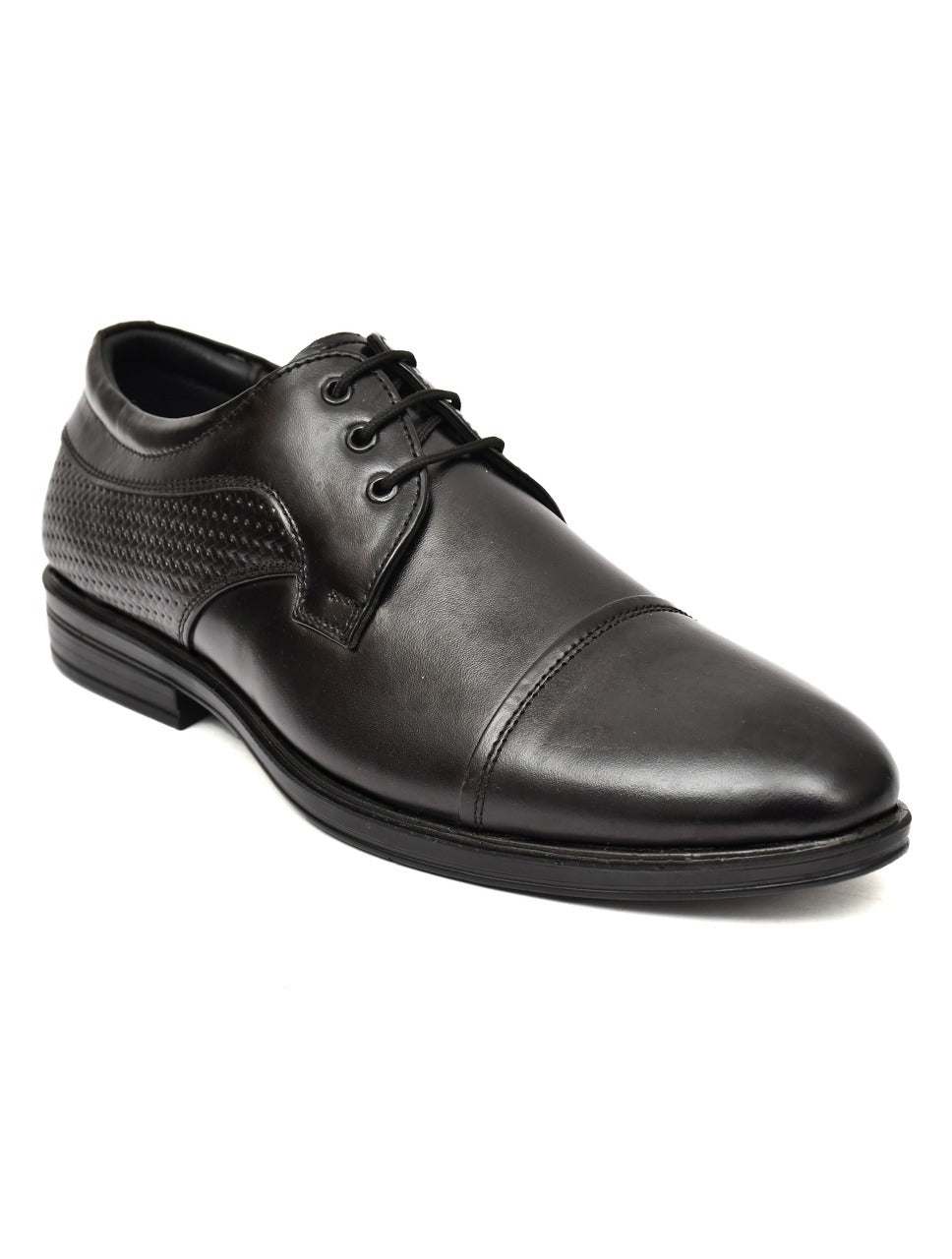 Classic Black Leather Derby Dress Shoes (Size 6UK)