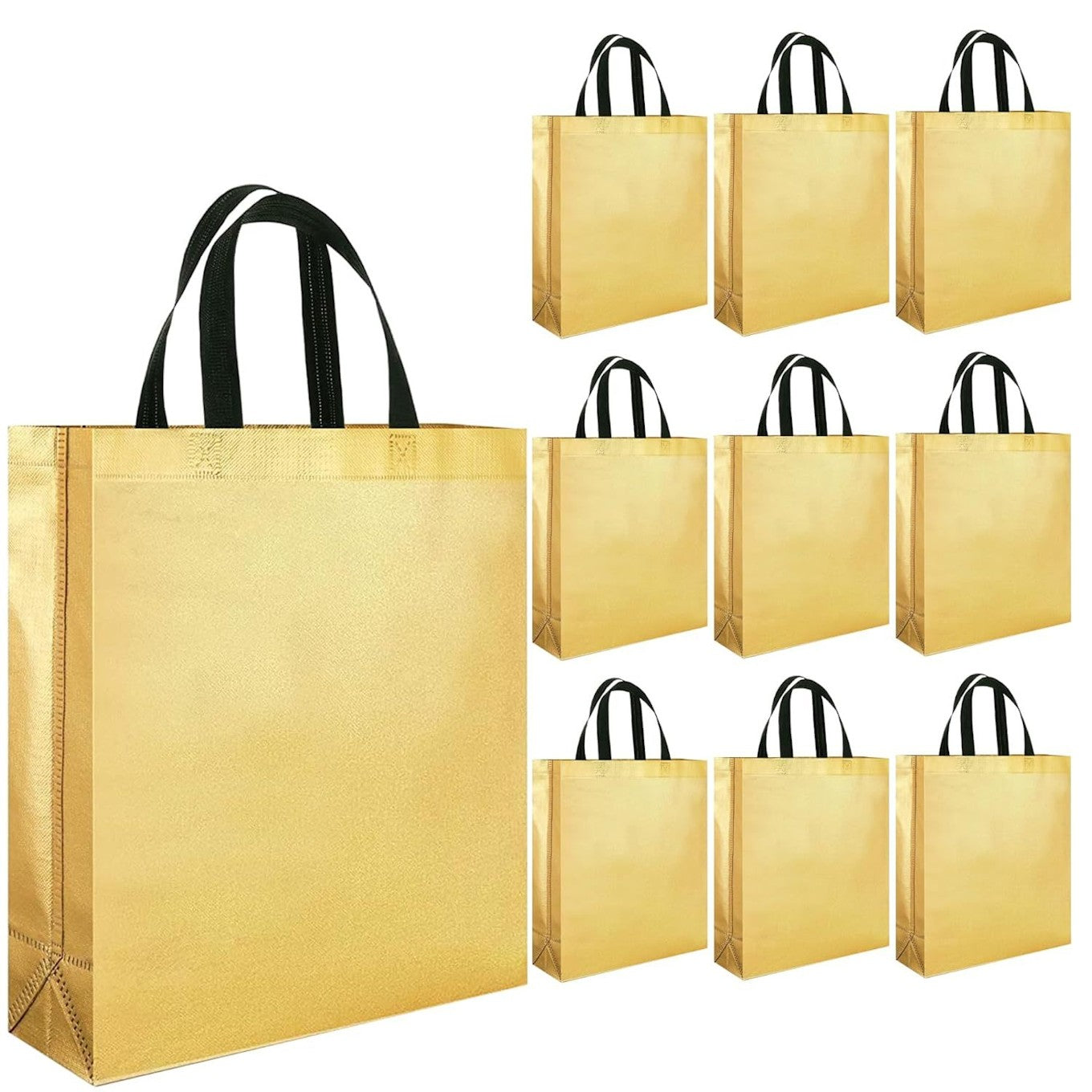 Golden Non Woven Gift Bags Pack of 10