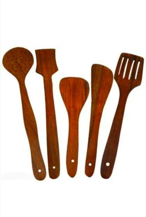 Wooden Serving and Cooking Spoon Kitchen Tools Utensil - Set Includes