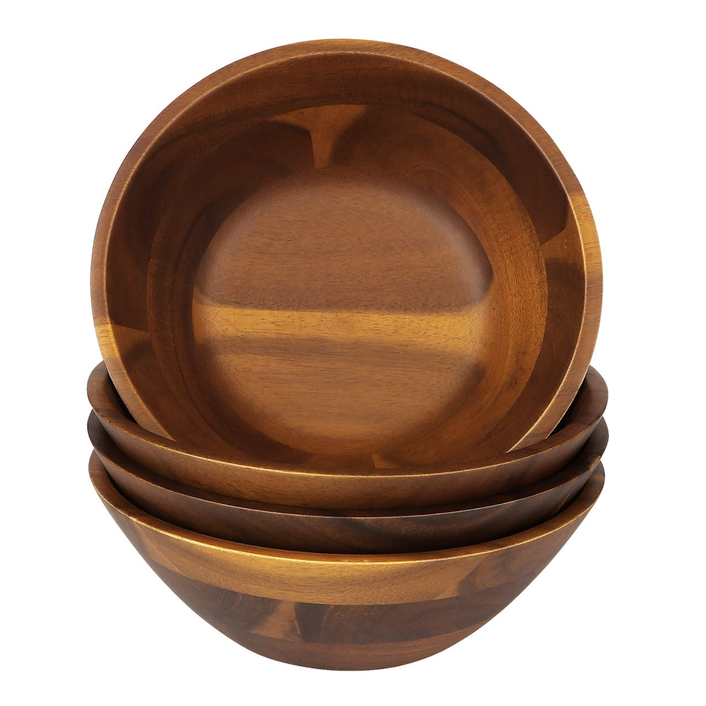 Handmade Wooden Japanese Style Bowls (Pack Of 4) Size 10X10X6 CM Color