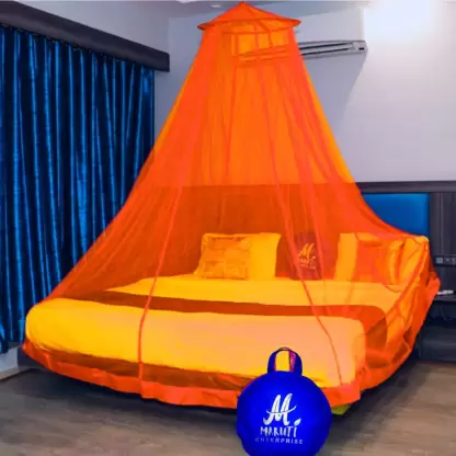 King Size Bed (Round) Mosquito Net (ORANGE) Size 98X23 INCH Color