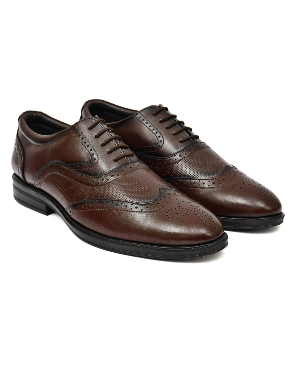 Men's Brown Oxford Brogue Dress Shoes (Size 6UK)
