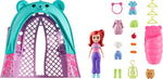 Polly Pocket Doll & Pet Playset Travel Toy with Camping & Food Accessories Glamping Tent